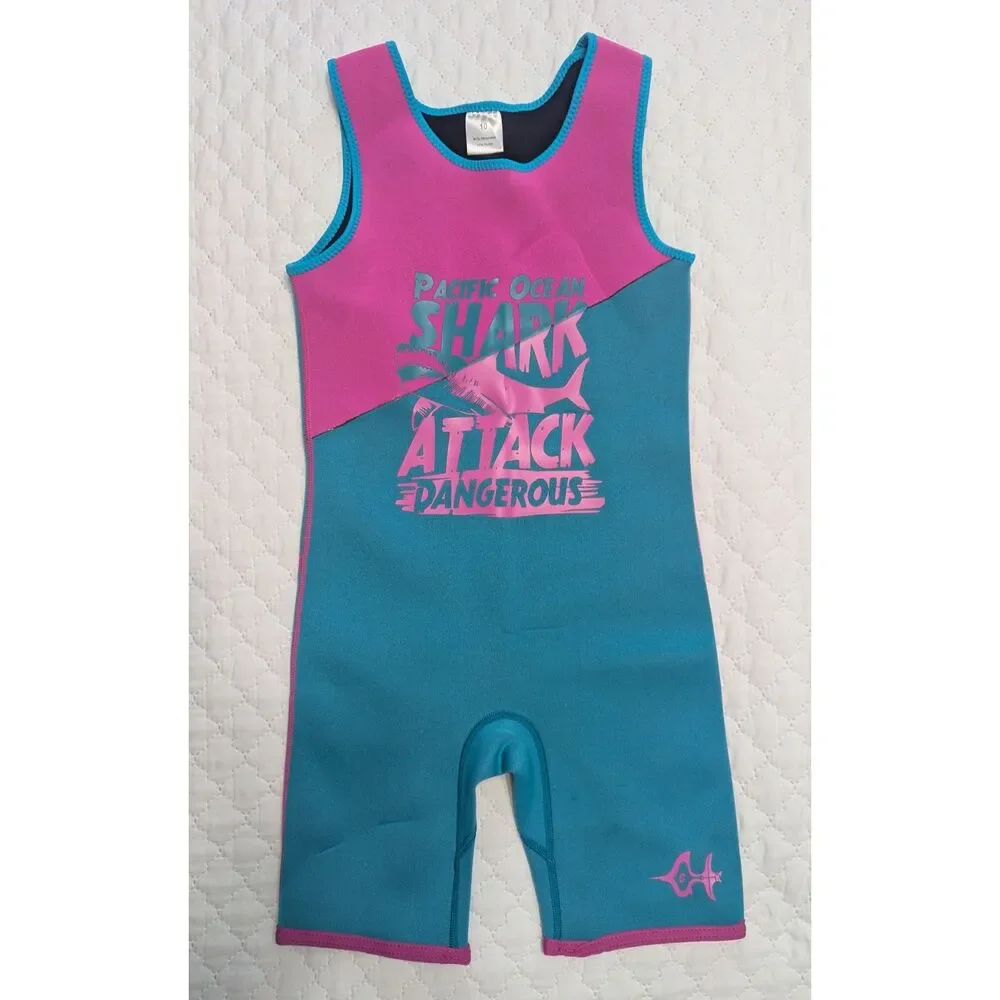 🩱 Goldfin Girls One-Piece Swimsuit – Size 10 – Cyan Blue – NEW Without Tags